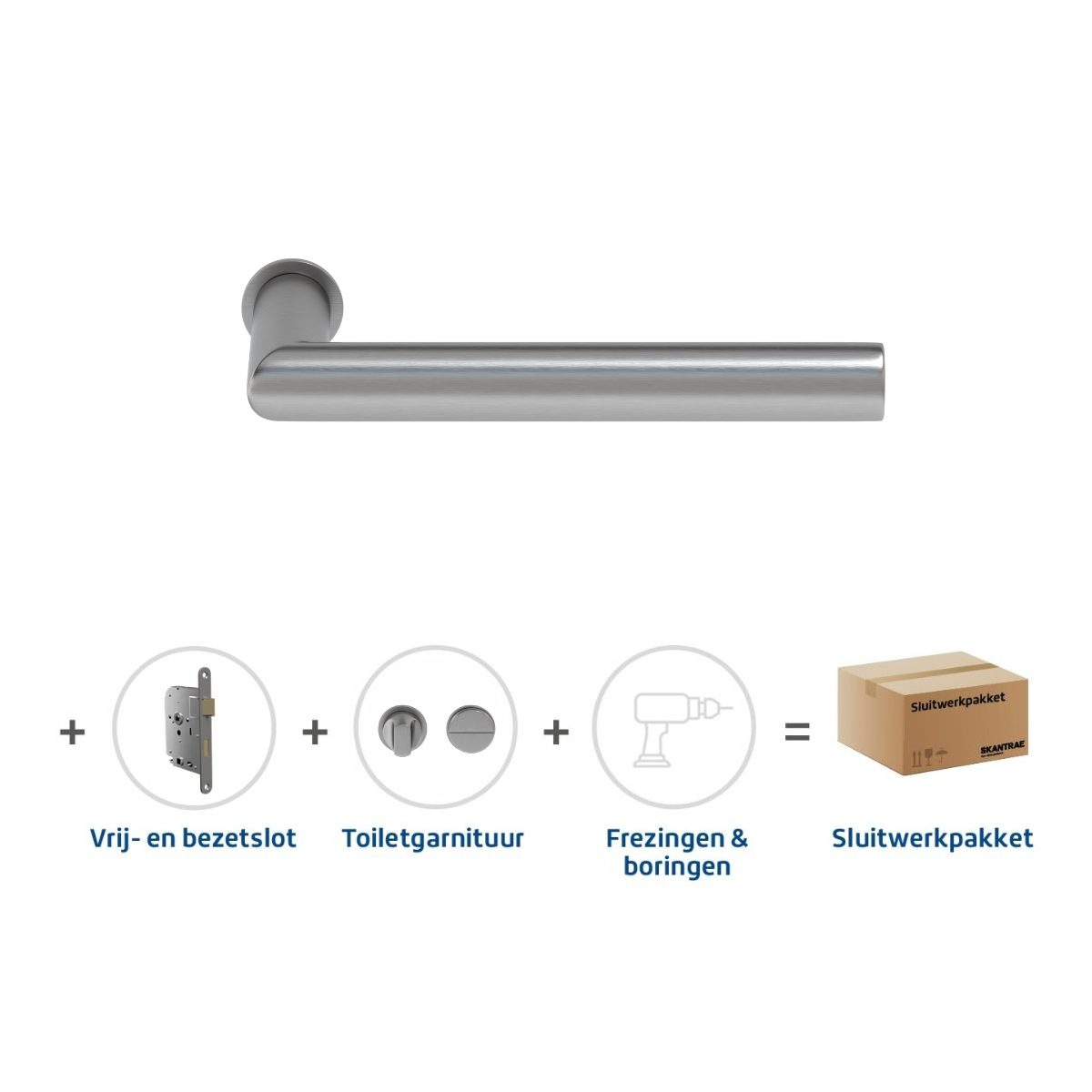 Sluitwerkpakketten met Deurkruk Orbit 19 Minimal RVS